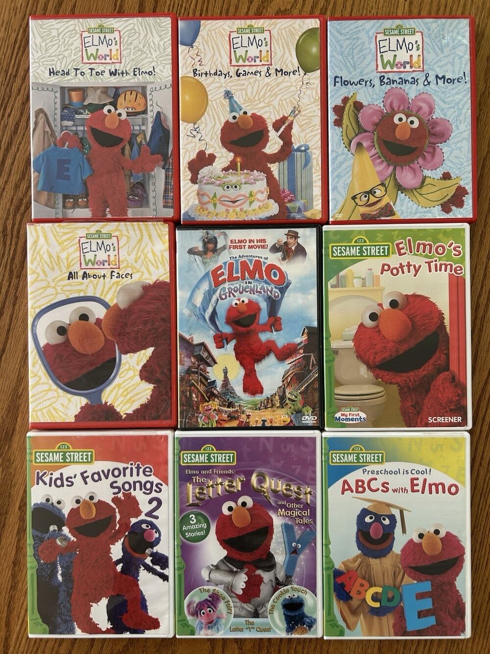 Elmo’s World DVD Bundle Lot Sesame Street Kids Learning ABC Potty Time Songs
